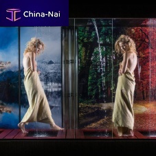 Walk-in shower cubicle AFTER JOURNEY WALKwaterfallsensoryglass