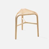 Contemporary stool RSSrattanwooden base3-legged