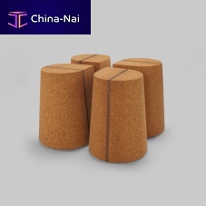 Contemporary pouf CORKDROP corkwalnutcustom