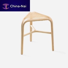 Contemporary stool RSSrattanwooden base3-legged