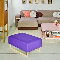 Contemporary ottoman MOONfabricupholsteredindoor
