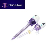 Laparoscopic trocar with insufflation tapwith sleevesingle use