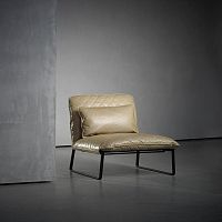 Contemporary fireside chair KEKKEfabricleatherpowder-coated steel