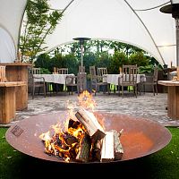 Wood-burning fire pit ADOCOR-TEN® steelwith barbecue