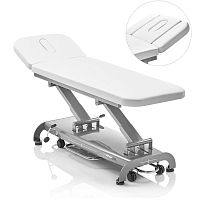 Electric massage table S2 on casterswith adjustable height backrest2-section