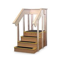 Straight rehabilitation staircase 1567with 2 handrails