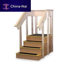 Straight rehabilitation staircase 1567with 2 handrails