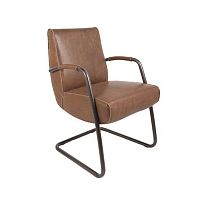 Contemporary chair HOWARD indoorleathersteel base
