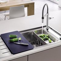 Single-bowl kitchen sink ANDANO XL 6 S-IFwith drainboardstainless steelovermount