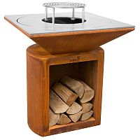 Wood-burning barbecue G2commercialmobilestainless steel