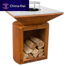 Wood-burning barbecue G2commercialmobilestainless steel