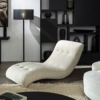 Contemporary chaise longue Wavefabricsolid woodwhite