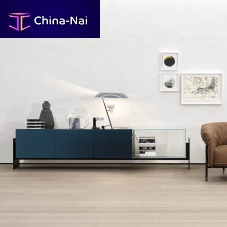 Contemporary sideboard FLYglossy lacquered woodpainted metalglass