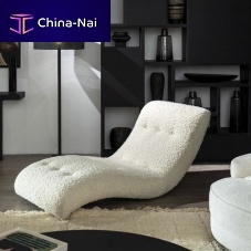 Contemporary chaise longue Wavefabricsolid woodwhite