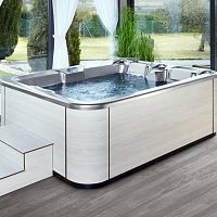 Above-ground hot tub CHALEUR TOUCHrectangular3-seatergalvanised steel