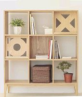 Free-standing bookcase GIOCCO contemporaryoakwalnut