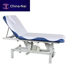 Electric massage table DP-8230on casterswith adjustable height backrestwith headrest