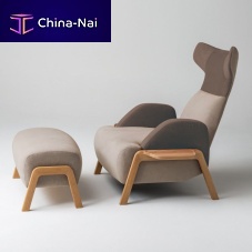 Contemporary footrest NUPRI Livingfabricleatheroak