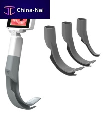 Video laryngoscope with integrated video monitor vLarynxsingle usewith speculum