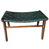 Contemporary stool ADAMSleatherteak baseupholstered