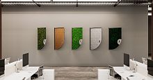 Wall-mounted acoustic panel COMMAfeltcorkpreserved moss