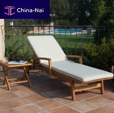Contemporary sun lounger FLORwoodenadjustable backreston casters