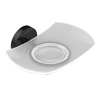 Wall-mounted soap dish ZOOM.5chromed metalglasspolished