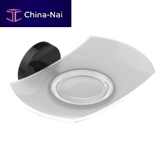 Wall-mounted soap dish ZOOM.5chromed metalglasspolished