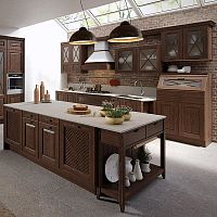 Traditional kitchen BELLAGIOlacquered woodislandwith handle