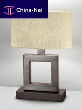Table lamp QUADsteelwoodencontemporary