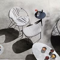 Contemporary stool WIREfabriclacquered metal basehandmade