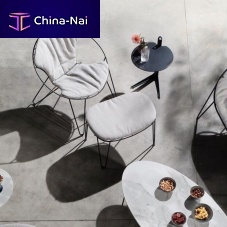 Contemporary stool WIREfabriclacquered metal basehandmade