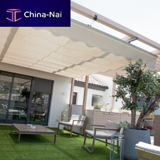 Wall-mounted pergola WALL MOUNTED PERGOLAaluminumfabric canopy