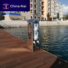 Pedestal with built-in light S700-Lelectrical distributionwater supplyfor docks