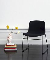 Contemporary chair AAC09indoorfabricstainless steel base
