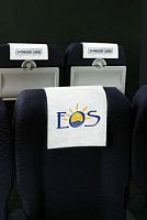 Aircraft cabin headrest cover