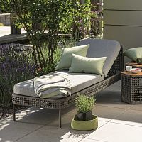 Contemporary sun lounger GRETA fabricropealuminum