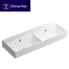Wall-mounted washbasin BDS-FUN-704-A-WHceramicdoublerectangular