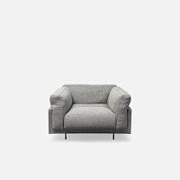 Contemporary armchair ECHOOleatherfabricred