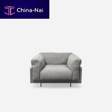 Contemporary armchair ECHOOleatherfabricred