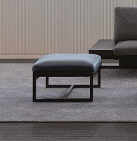 Contemporary ottoman SESTINA LUXfabricleathercherrywood