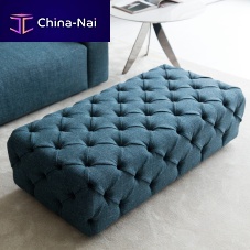 Contemporary pouf POUF CAPITONN fabricleatherrectangular