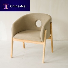 Contemporary chair HOLEindoorfabricwooden base