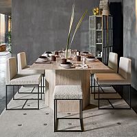 Contemporary stool HARDYleatherfabricmetal base