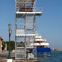 Half-turn fire escape staircase metal stepmetal frameindustrial
