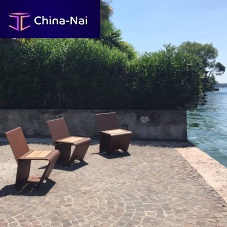 Contemporary chair HORIZONoutdoorwoodengalvanised steel