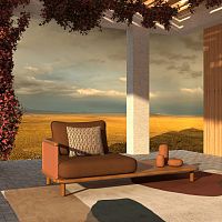 Contemporary daybed SWARTBERG fabricstainless steeliroko