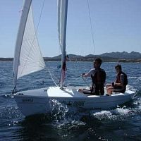 Double-handed sailing dinghy Skipperrecreationalsymmetric spinnaker
