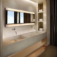 Wall-mounted washbasin BLANC DESIGNODuctal® UHP concretewith counterdouble