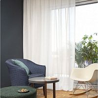 Plain sheer curtain fabric ANTIBES linenweavewashable